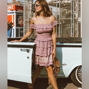 Spell & The Gypsy Dahlia Ra-Ra Mini Dress -Mulberry S